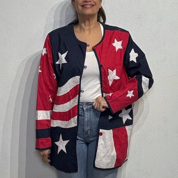 The Quacker Factory Jackets & Blazers - The Quacker Factory Patriotic Sequins Vintage Jacket Sz 1X